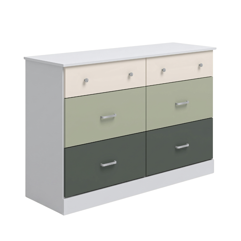 GALANO 6-Drawer Double Dresser with Interlocking Drawers, 47 in Wide