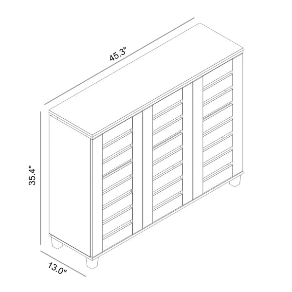 GALANO Shoe Storage Cabinet with Adjustable Shelves in White 45.3" W x 13" D x 35.4" H