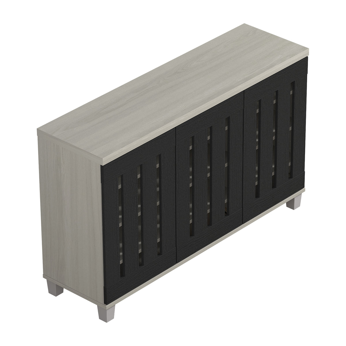 GALANO Shoe Storage Cabinet with 3 Slatted Doors, 45.3 in. Wide, 1 Cabinet