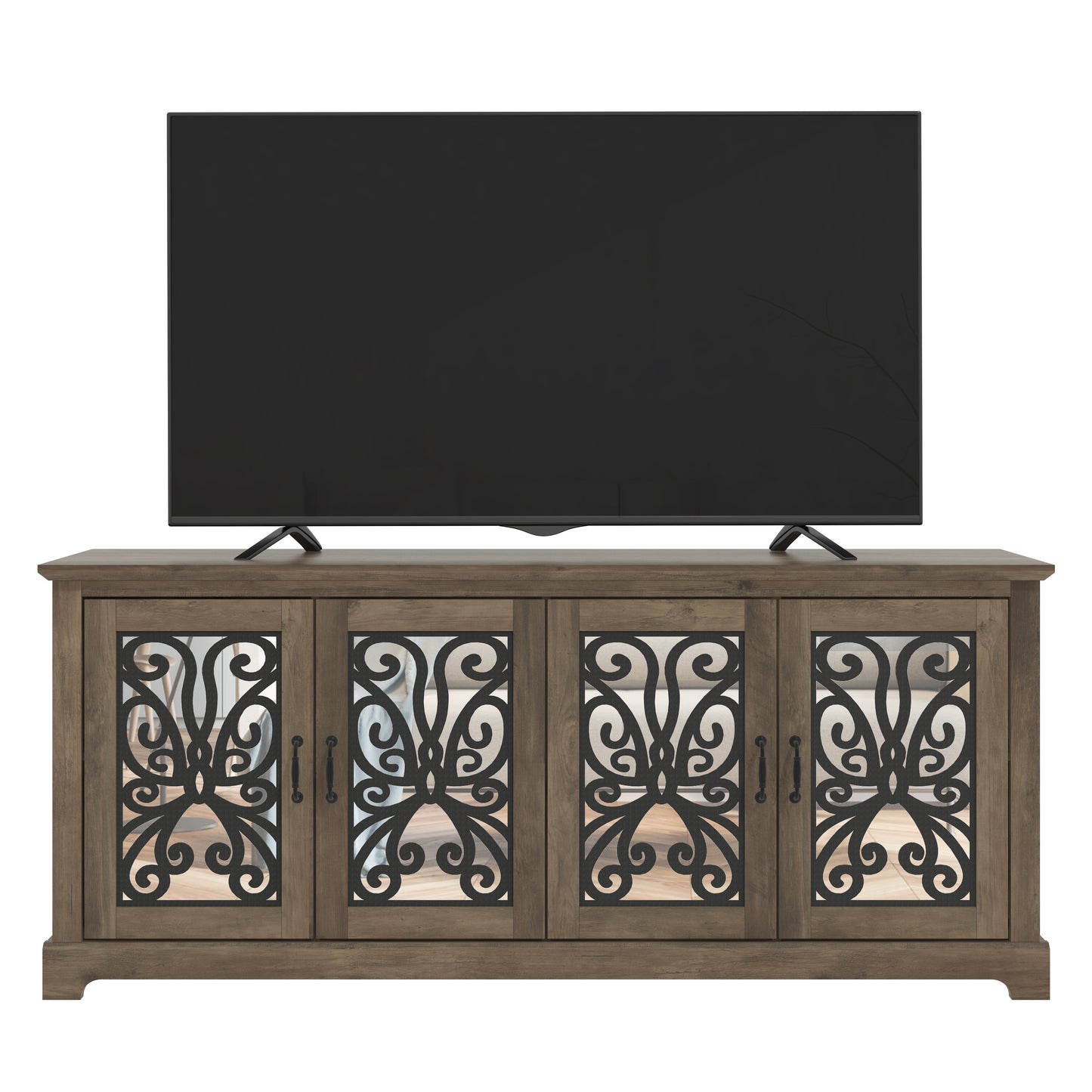 Galano Calidia 4 Door Wide Tv Stand - Knotty Oak
