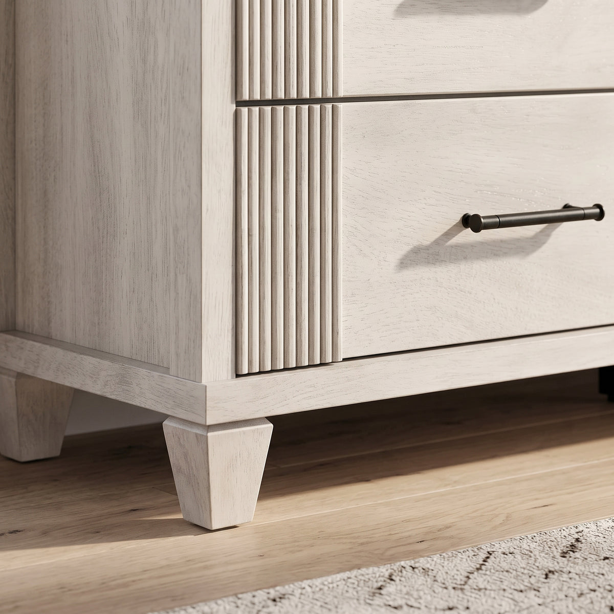 Galano 54.8" W Mid-Century Modern 6 Drawer Dresser with Fluted Fronts and Solid Wood Feet