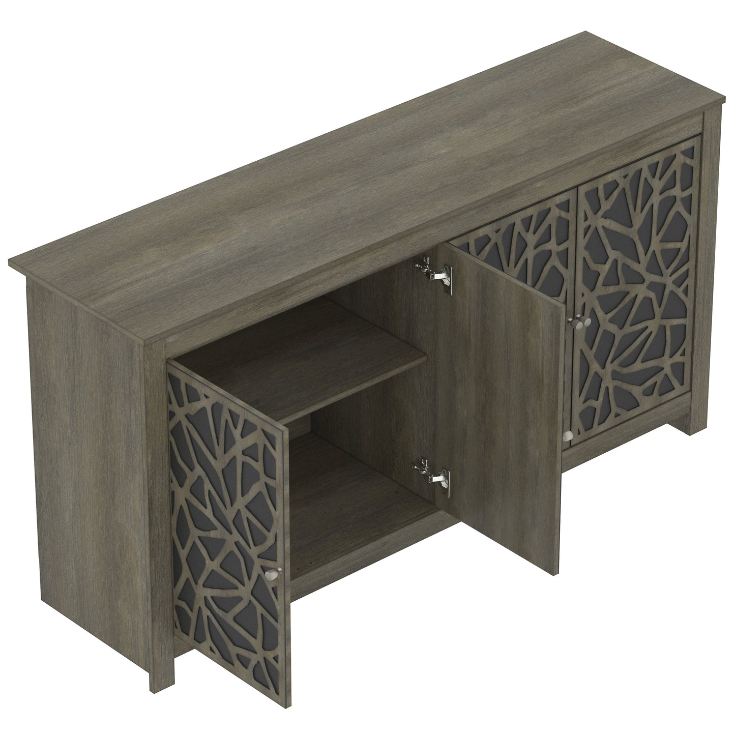 Galano Culbreath 4 Door Sideboard - Coffee Grey Oak