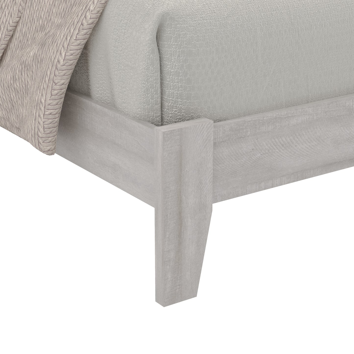 Galano Queen Payne Platform Bed with Headboard – Dusty Grey Oak