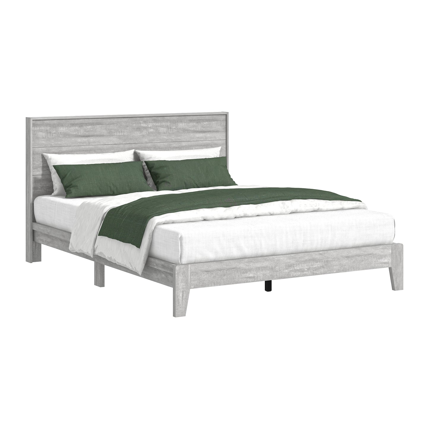 Galano Queen Payne Luxe Bed with Headboard – Dusty Grey Oak