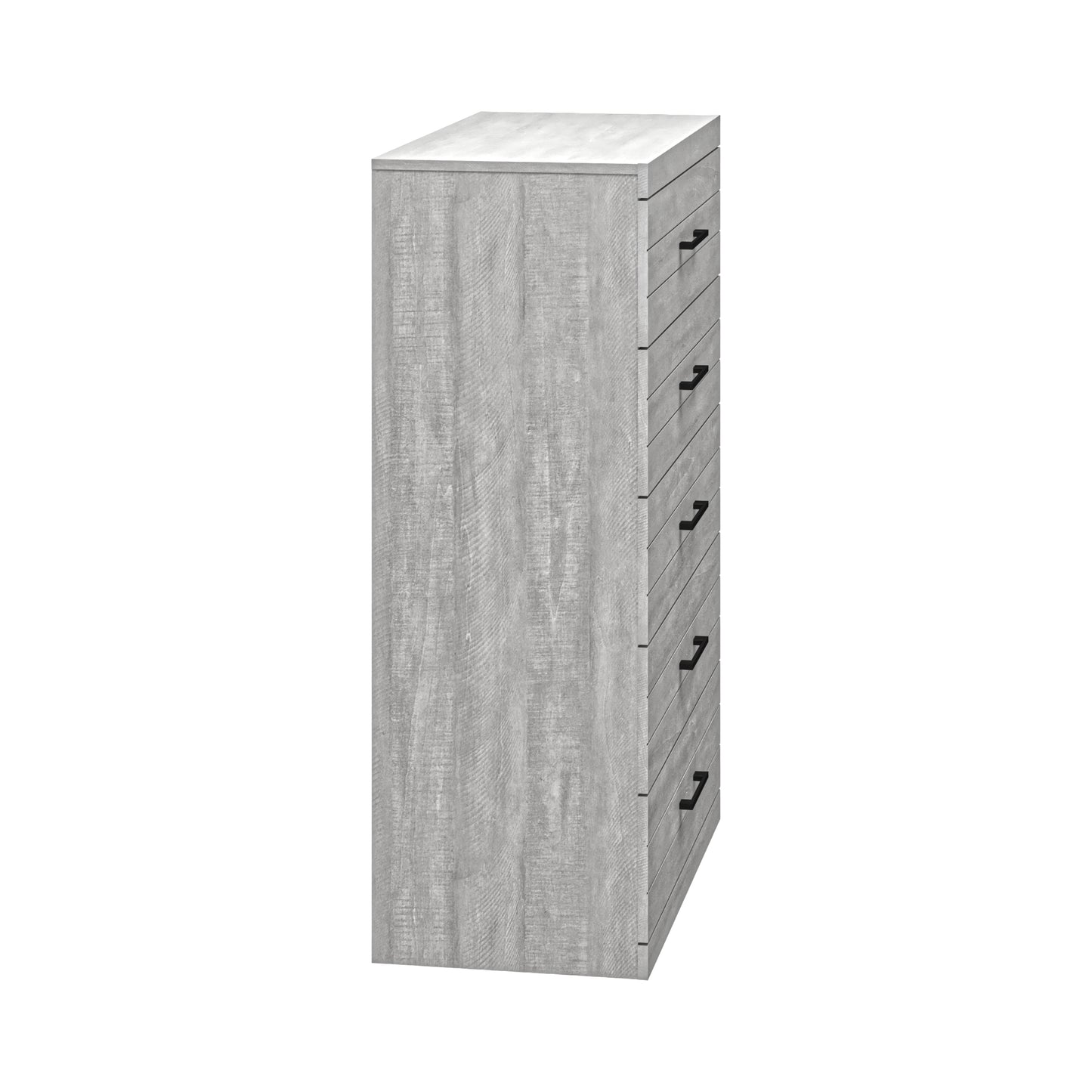 Galano Hamsper 5 Drawer Chest (Interlock) - Dusty Grey Oak