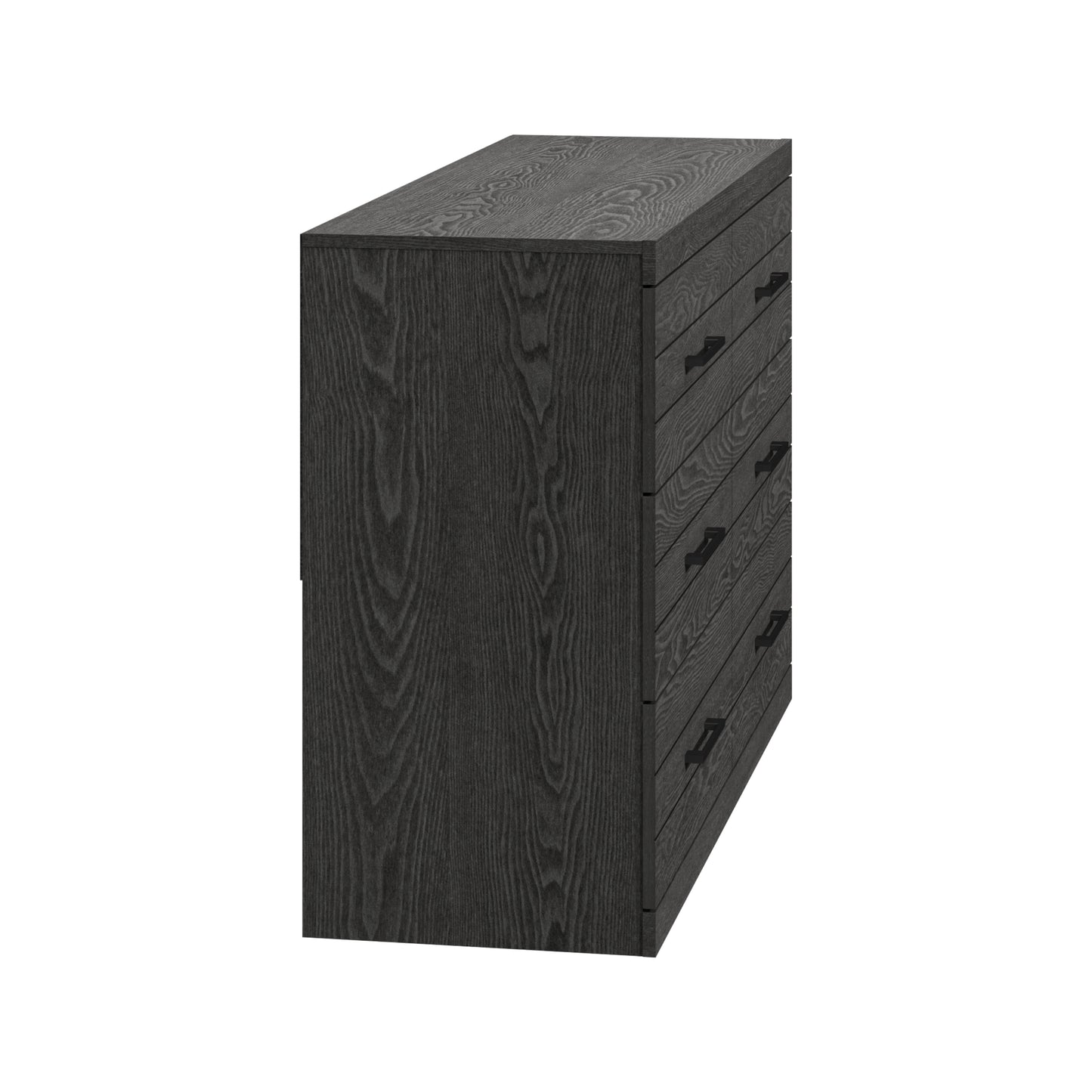 Galano Hamsper 6 Drawer Dresser (Interlock) - Dark Grey Oak