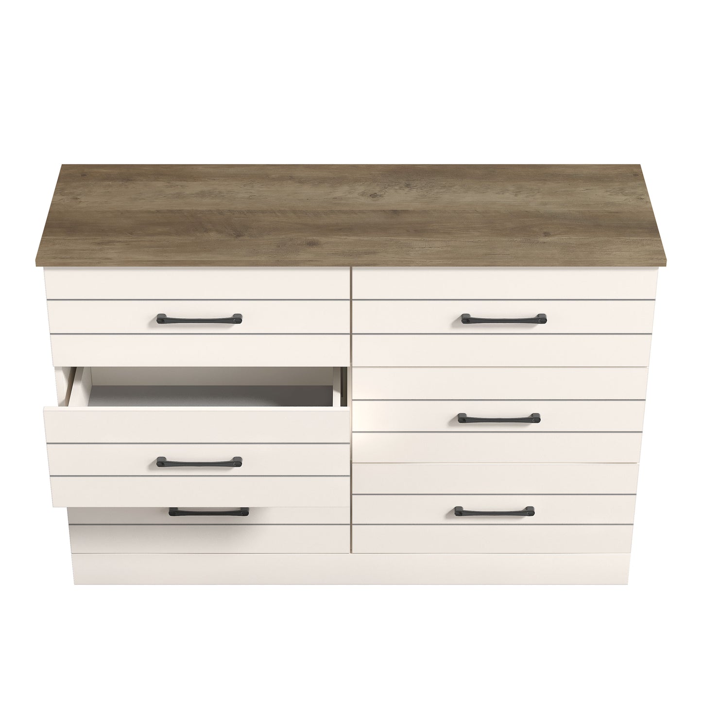 Galano Uf Elis 6 Drawer Dresser (Interlock) - Ivory
