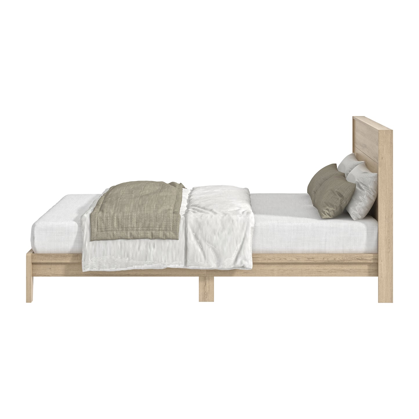 Galano Queen Payne Luxe Bed with Headboard – Oslo Oak