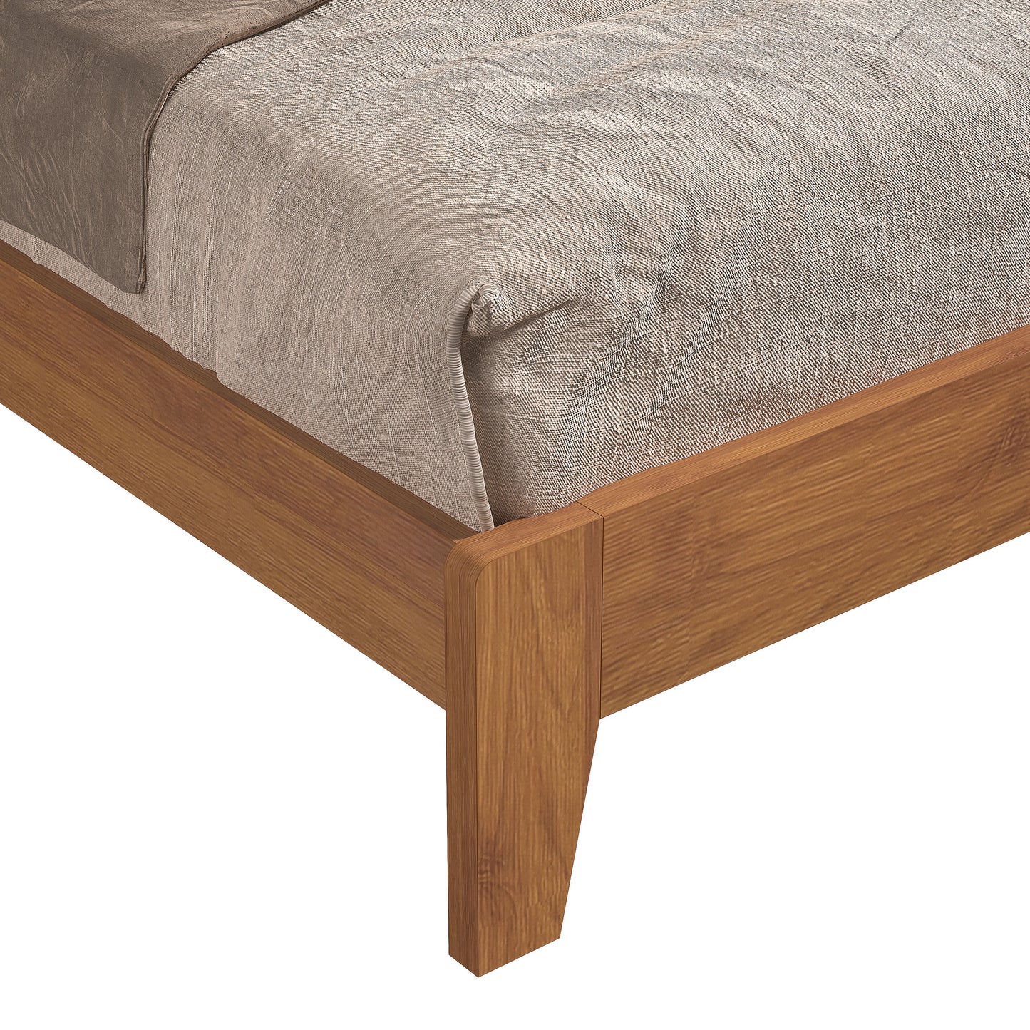 Galano Queen Weiss Clara Bed with Headboard – Amber Walnut
