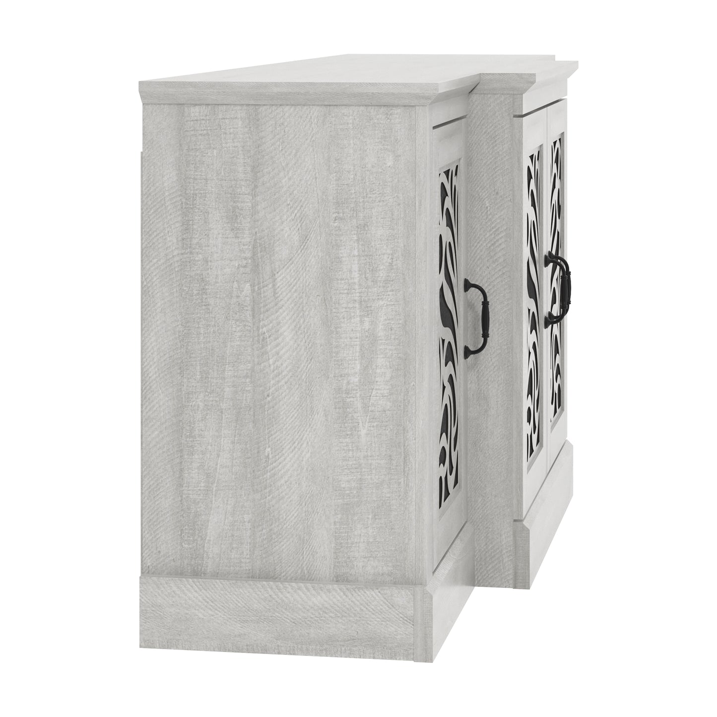 Galano sideboard with traditional cutout doors in gray 60.4" W × 18.2" D × 29.3" H
