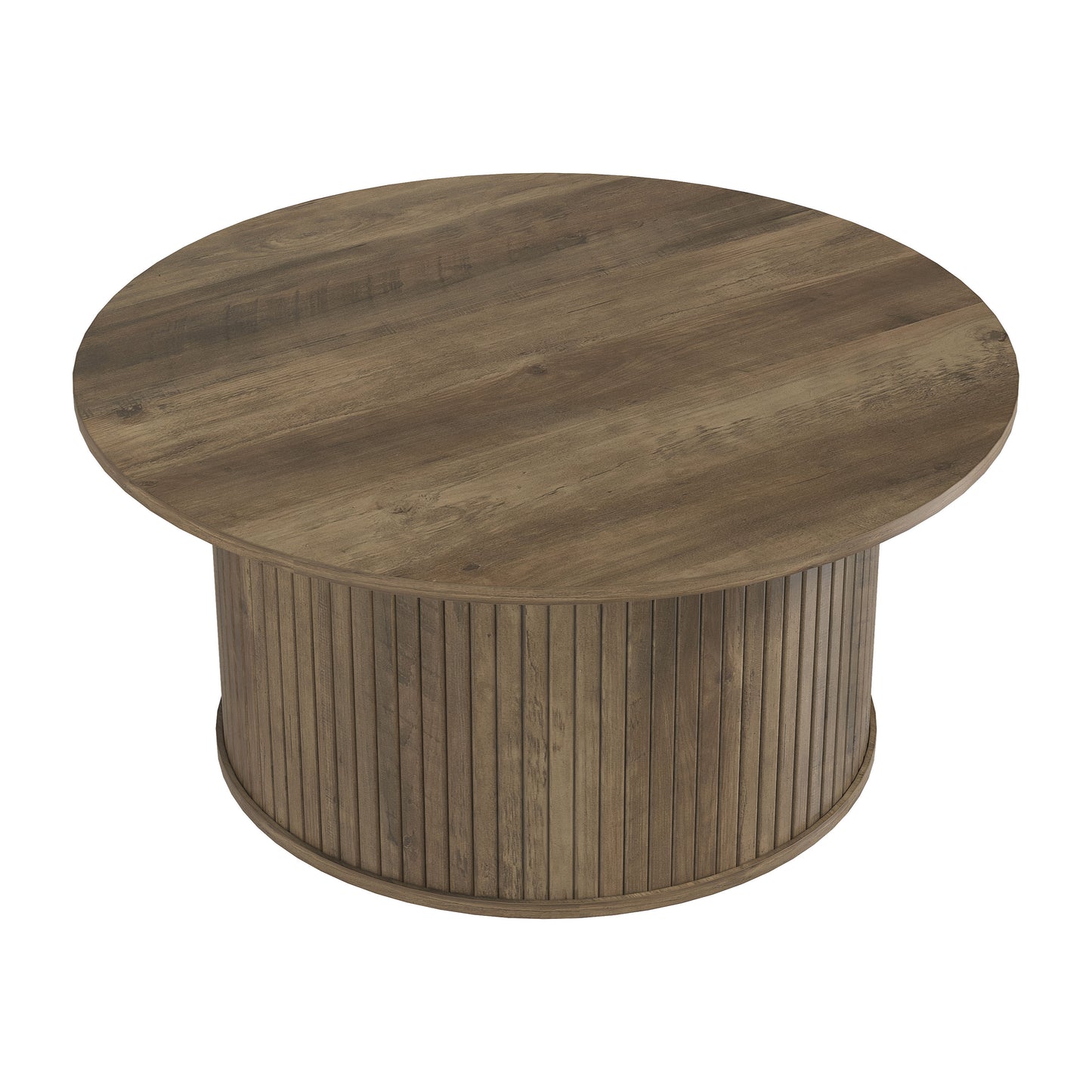 Galano Fluted Round Coffee Table 31.1" W × 31.1" D × 14.9" H