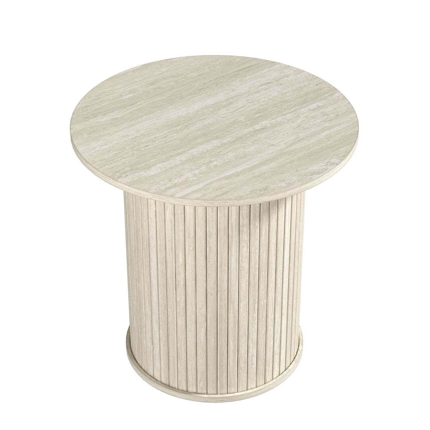 Galano Set of 2 Fluted Pedestal Round End Tables 21.7" W × 21.7" D × 21.9" H