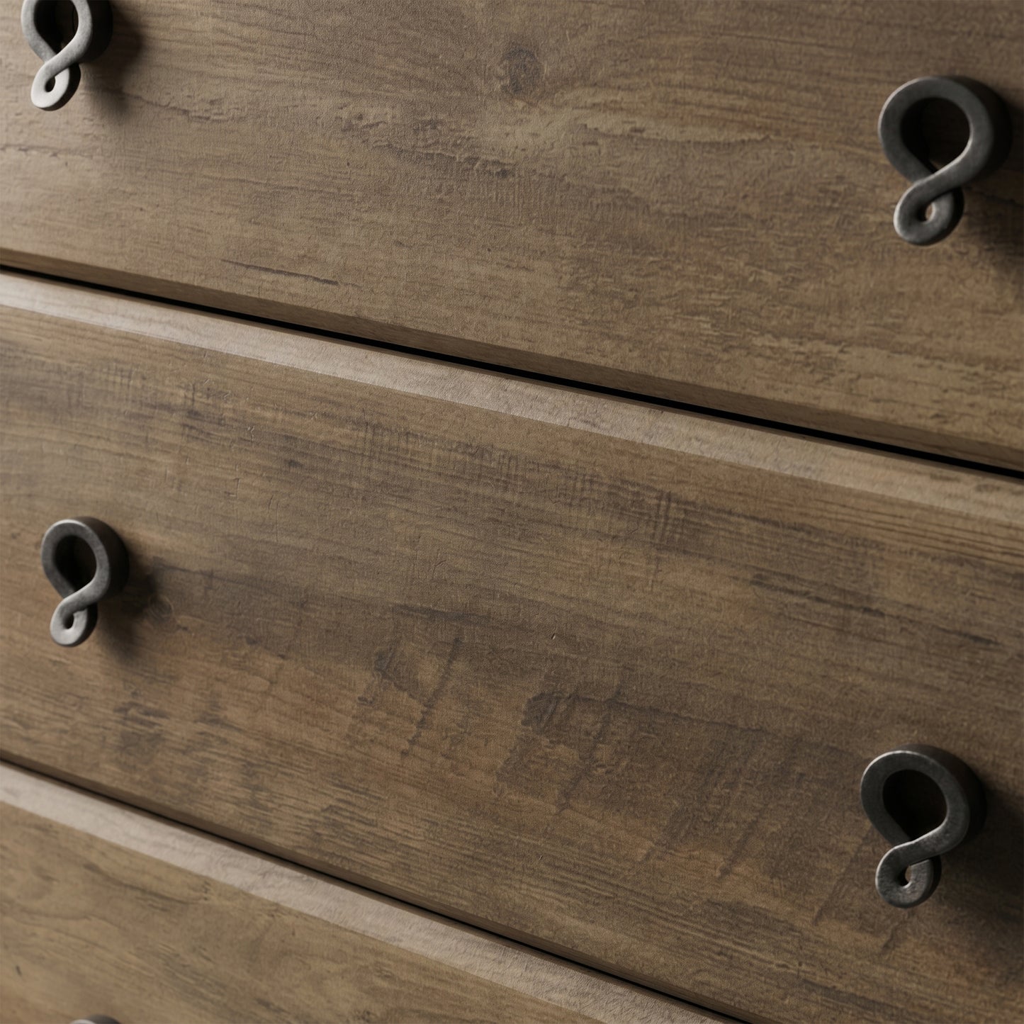 5-Drawer Chest with Interlock and Solid Wood Tapered Legs, Knotty Oak