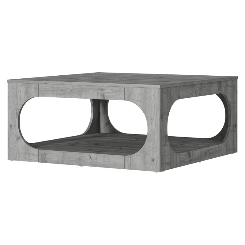 Galano Modern Coffee Table with Open Storage Shelf 34.8" W x 34.8" D x 16.1" H