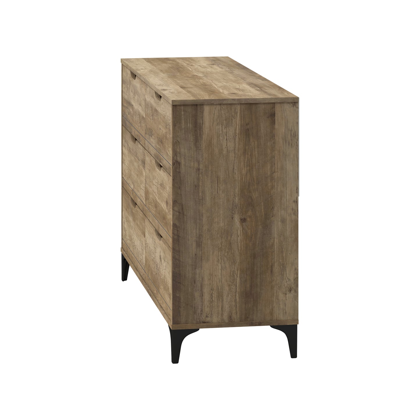 Galano Lilay 6 Drawer Dresser (Interlock) - Knotty Oak