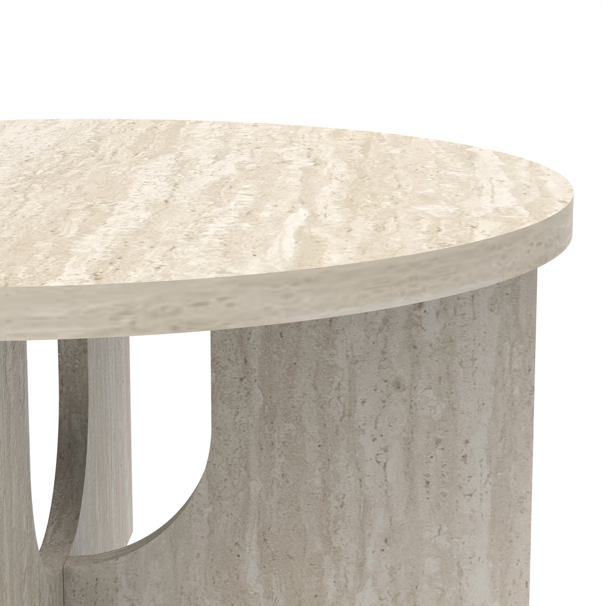 GALANO Round Coffee Table with Cross Base, 31.5", 1-Piece