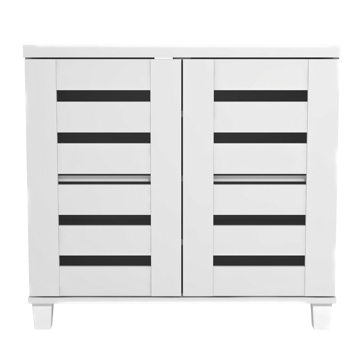 GALANO Shoe Storage Cabinet with Slatted Doors, 12-Pair Capacity