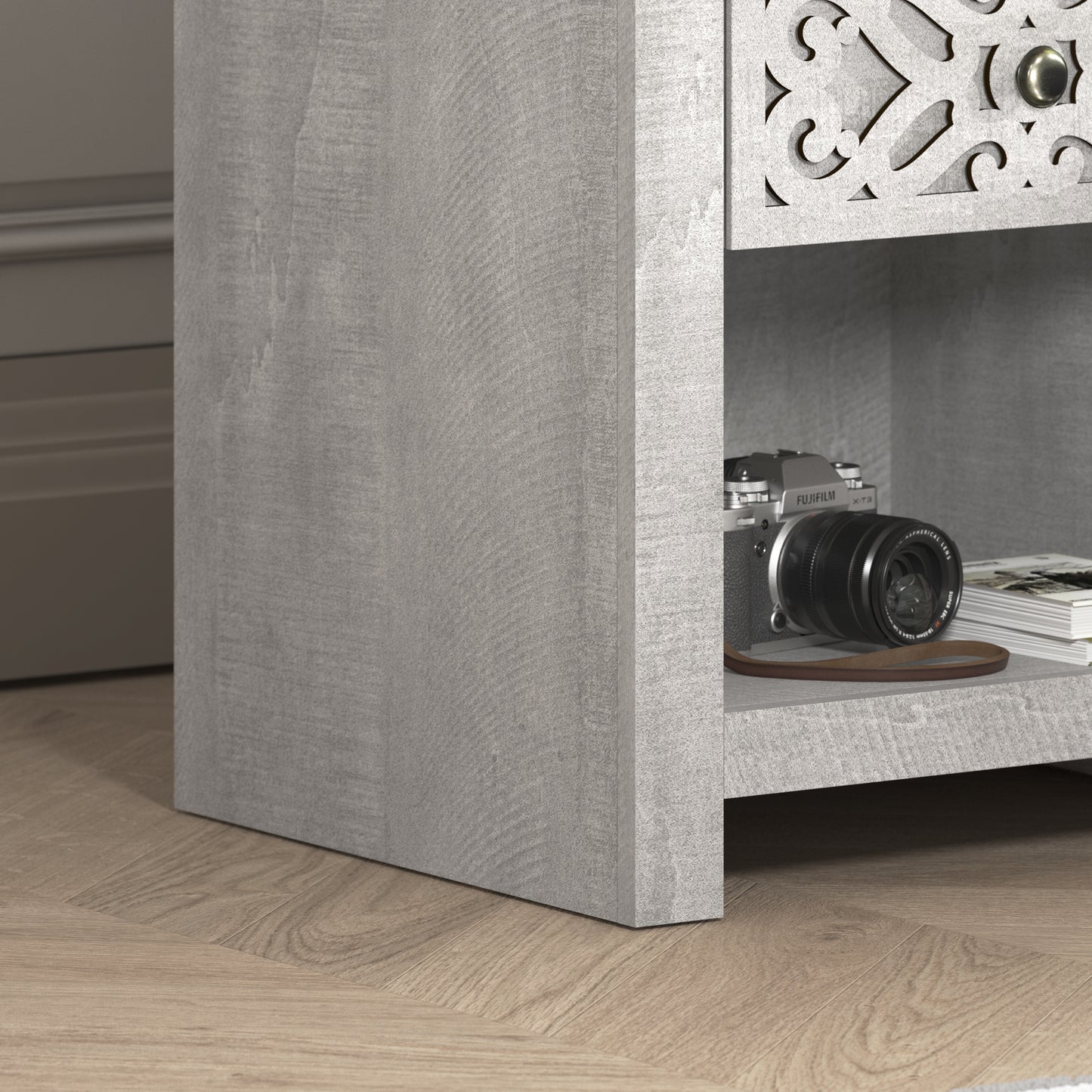 Galano 1-Drawer Nightstand with Lower Cubby 17.8" W × 16.0" D × 20.1" H