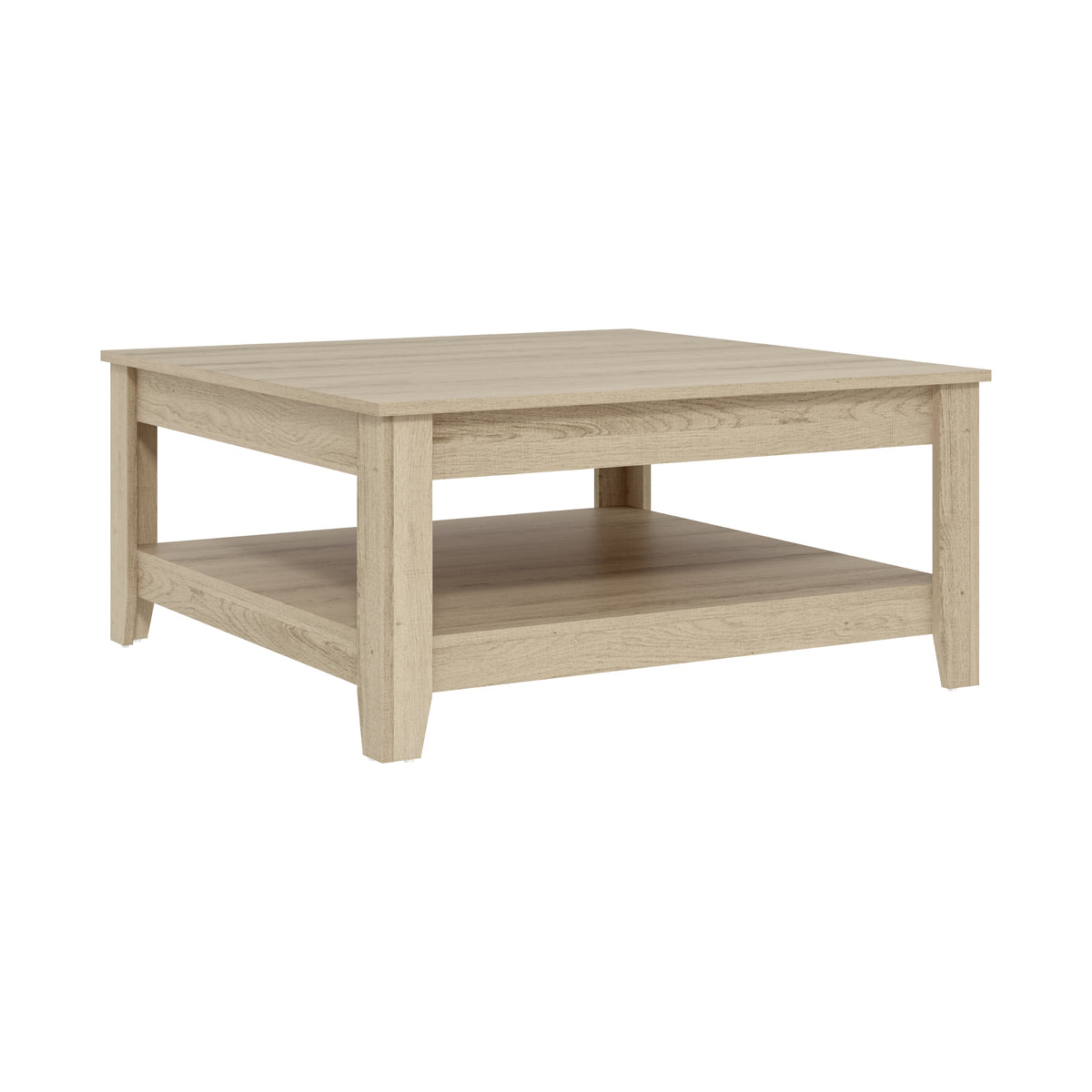GALANO Coffee Table with Storage Shelf, 34.8" Square, 1-Piece