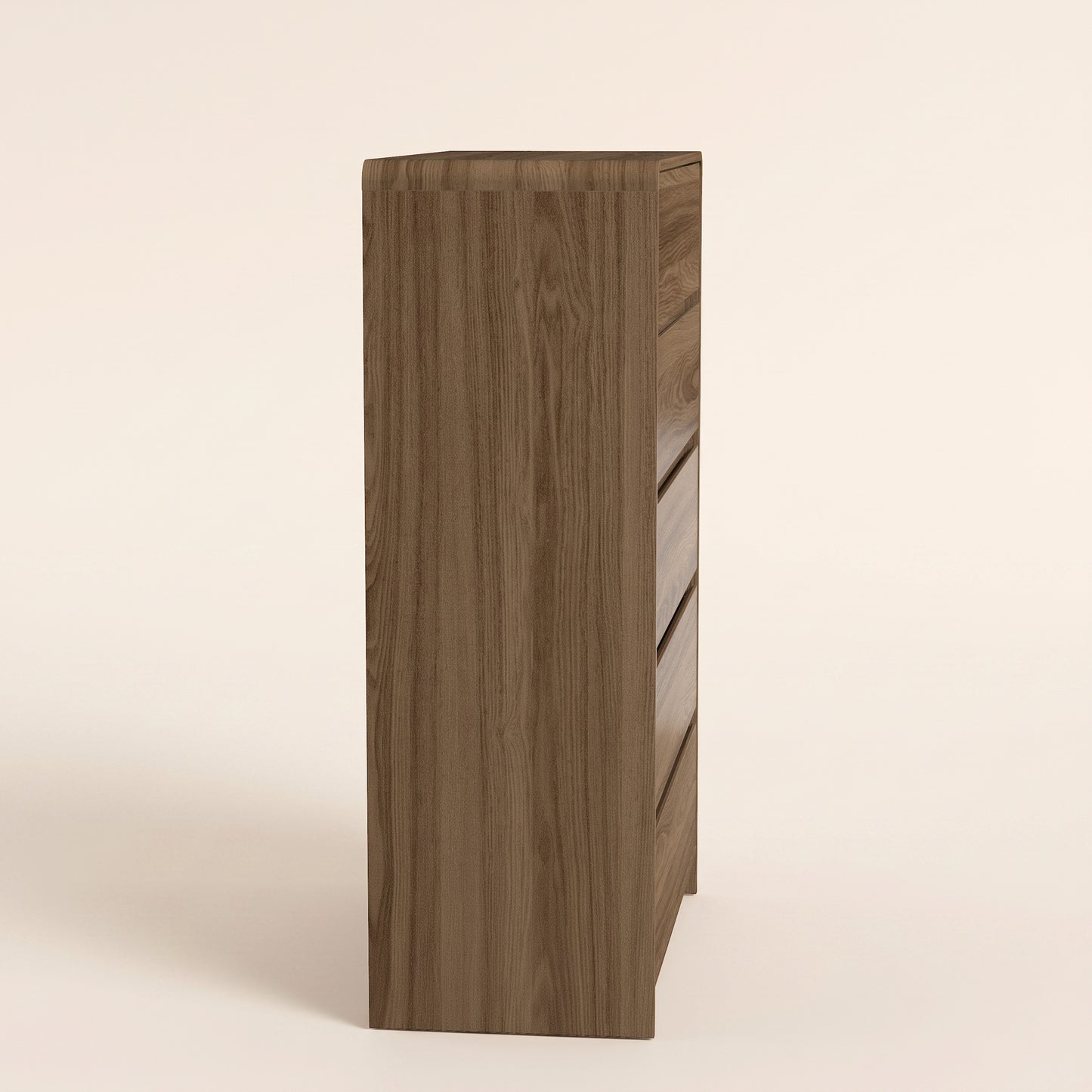 5-Drawer Chest with Rounded Corners, 1-Piece, Umber Oak