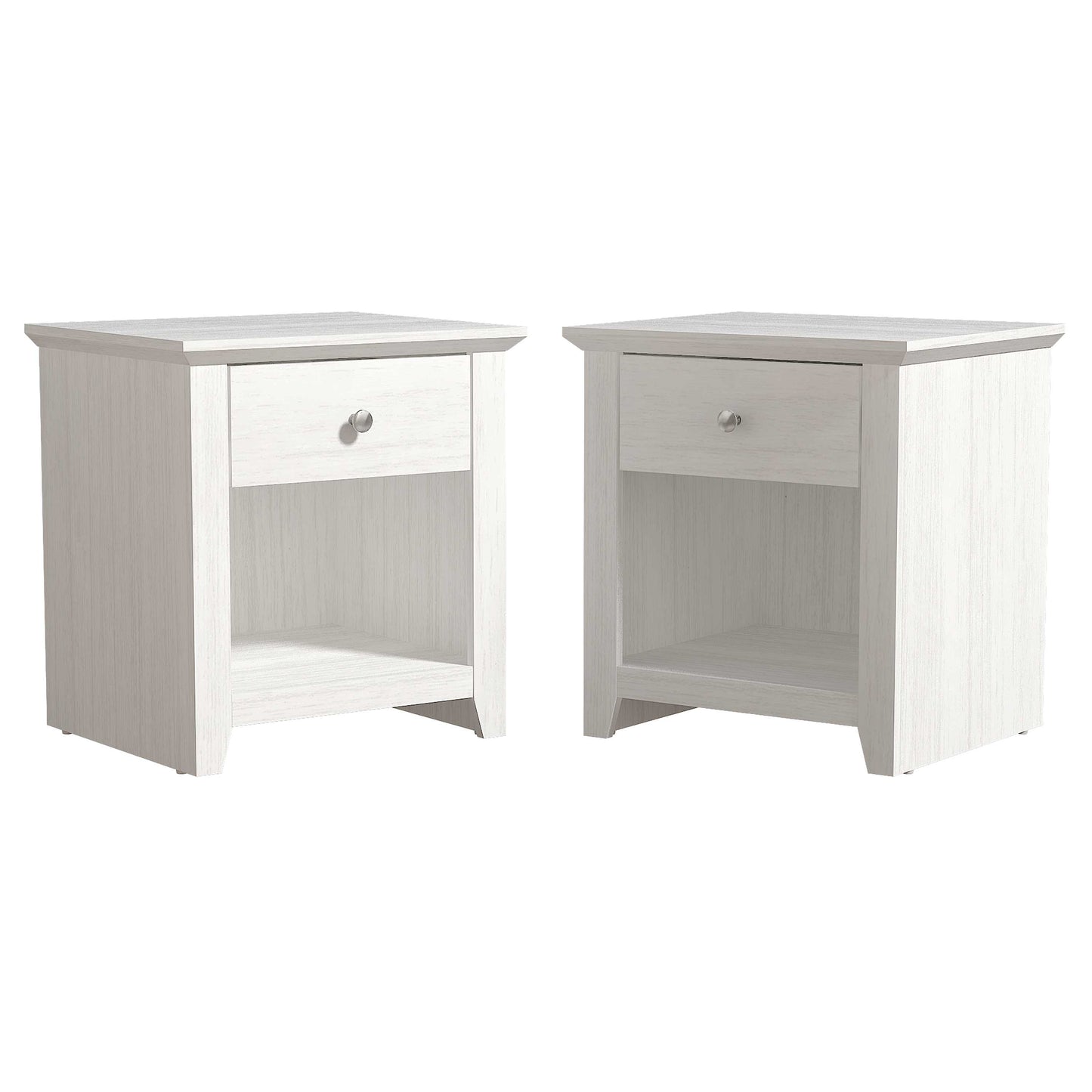 Galano Modern 1-Drawer Nightstands with Open Storage Set of 2 19.3" W × 16.9" D × 20.9" H