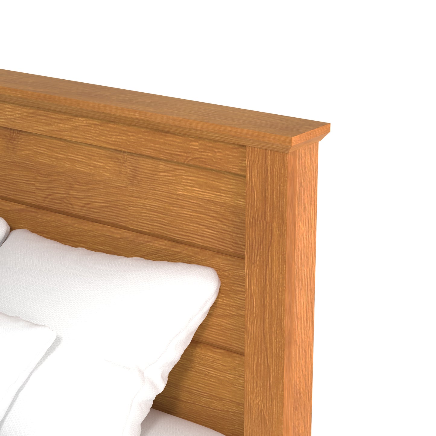 Galano Modern Platform Bed with Slatted Headboard 66.1" W × 85.6" D × 40.2" H