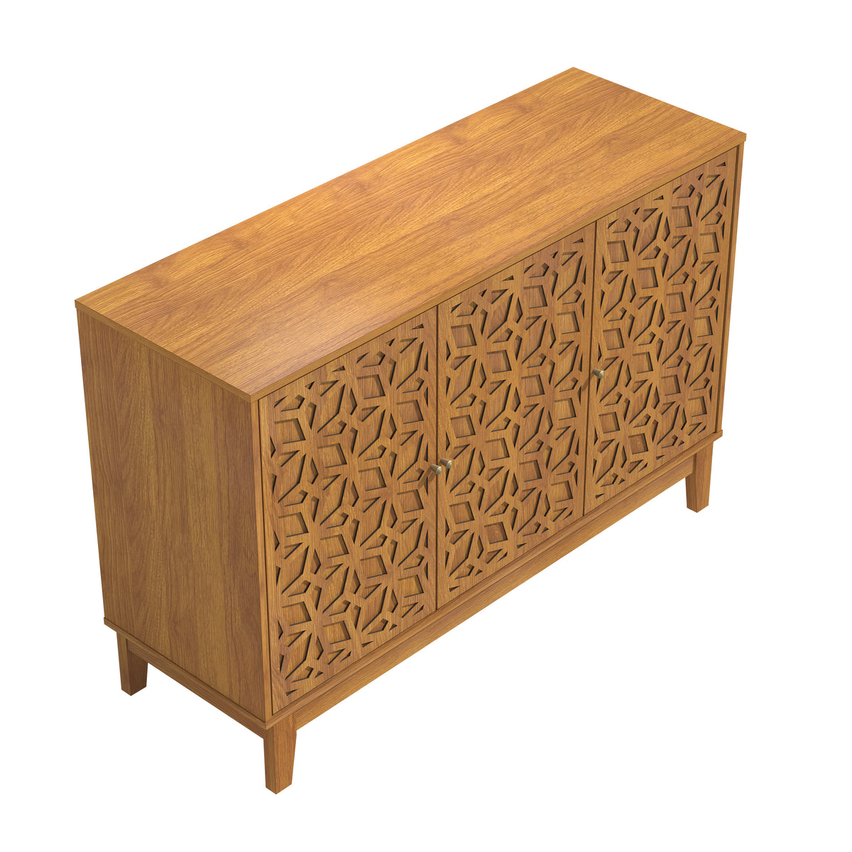 GALANO 3-Door Sideboard Buffet with Adjustable Shelves and Cable Management, 46"