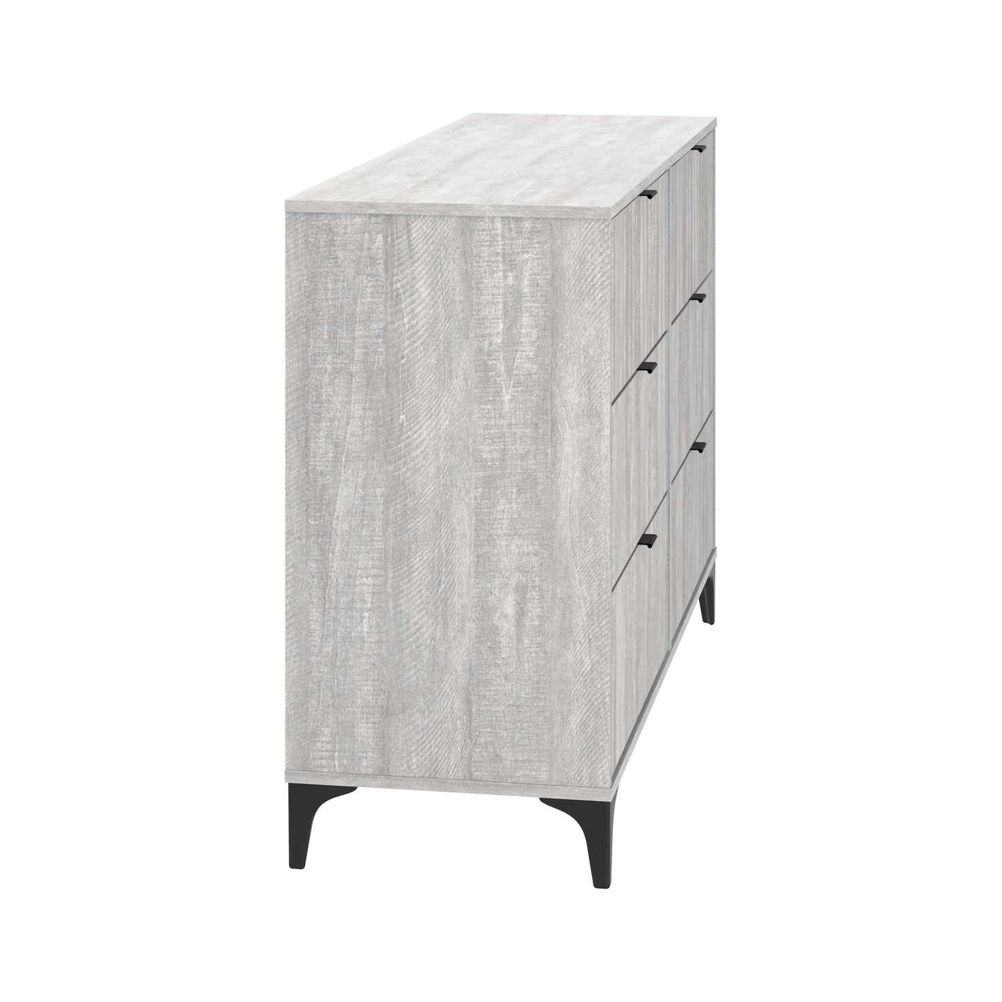 Galano Zaffy 6 Drawer Dresser (Interlock) - Dusty Grey Oak