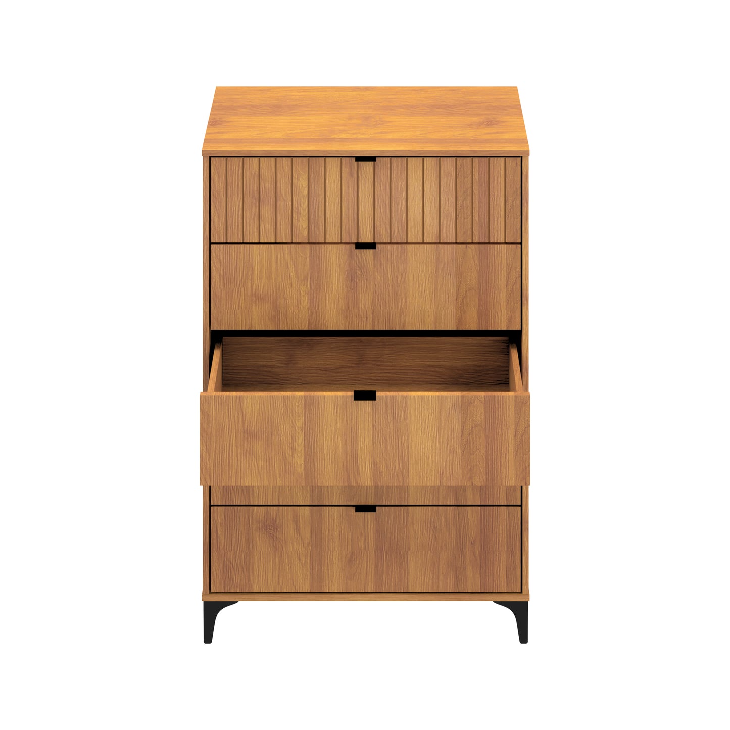 Galano Zaffy 5 Drawer Chest (Interlock) - Amber Walnut