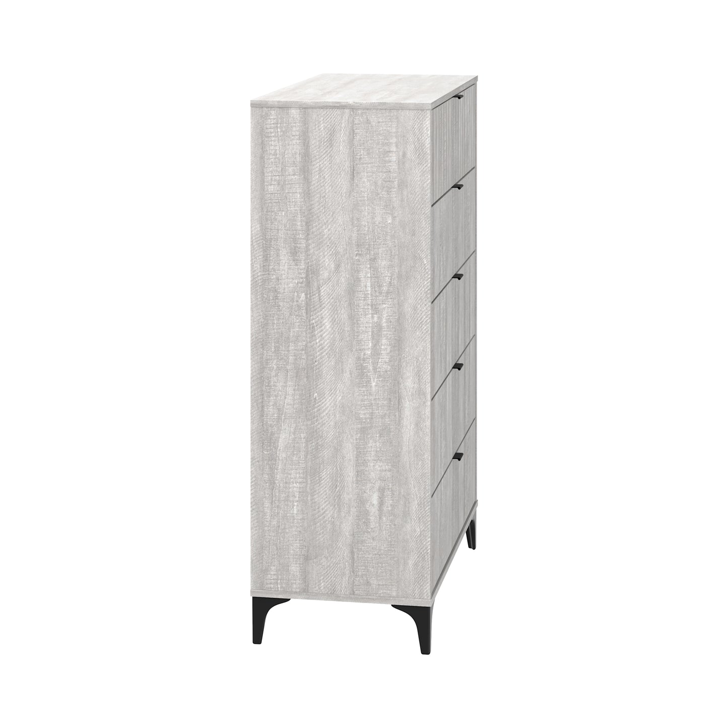 Galano Zaffy 5 Drawer Chest (Interlock) - Dusty Grey Oak
