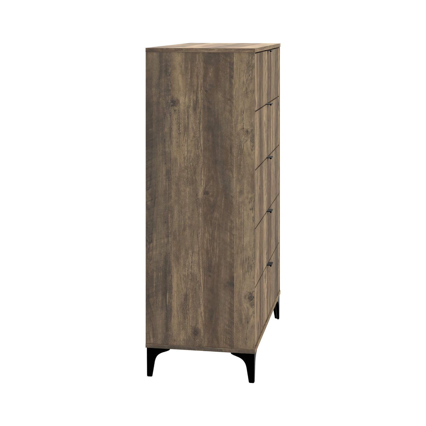 Galano Zaffy 5 Drawer Chest (Interlock) - Knotty Oak