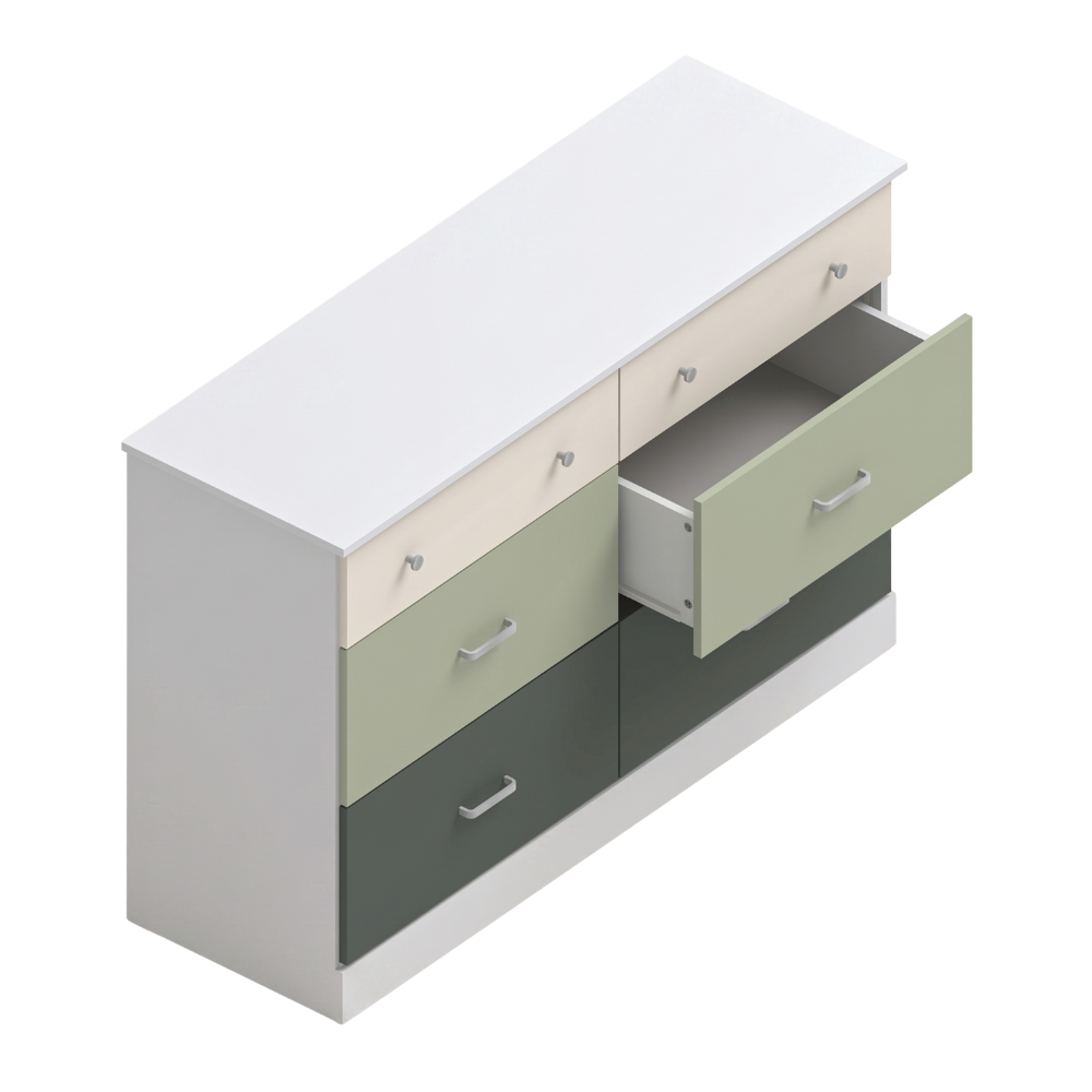 GALANO 6-Drawer Double Dresser with Interlocking Drawers, 47 in Wide