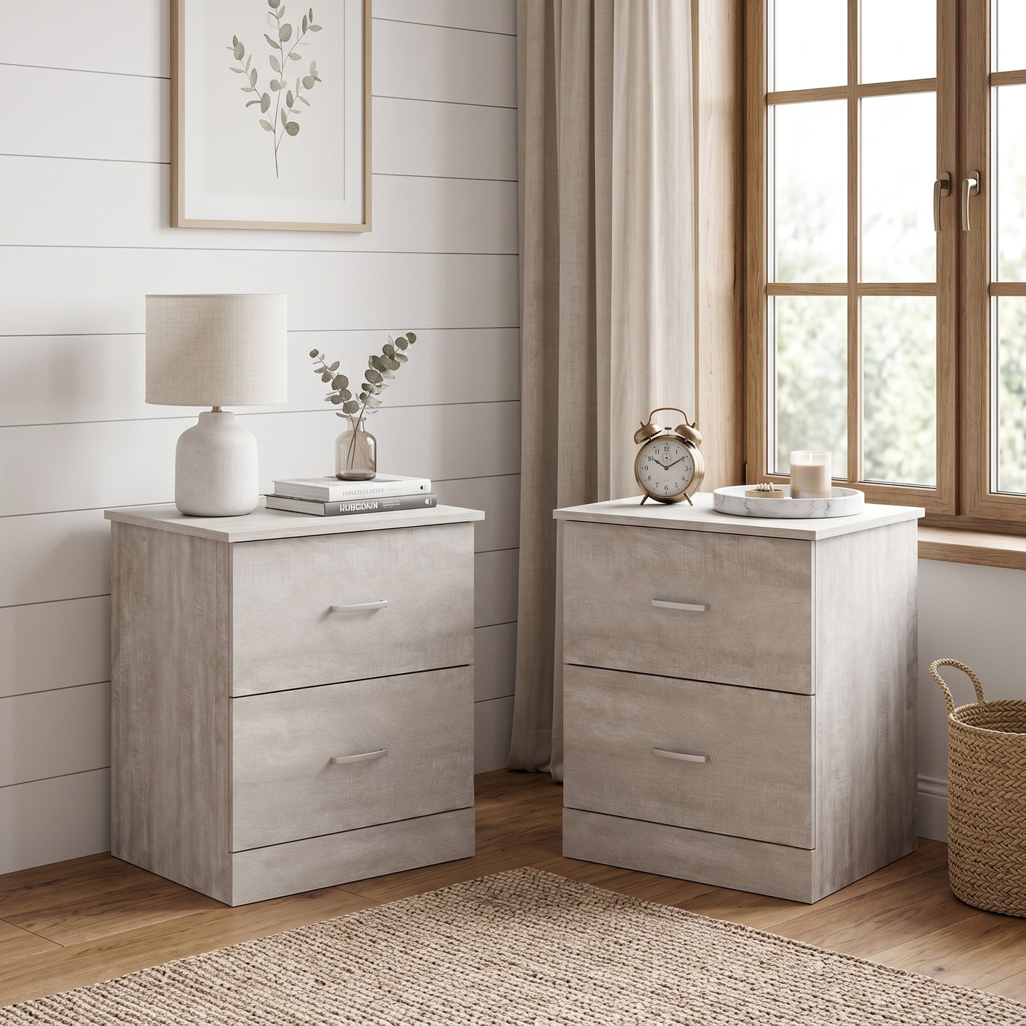 Galano Modern 3-Piece Dresser and Nightstand Set with 6-Drawer Dresser, Interlocking Drawer System and 2 Nightstands