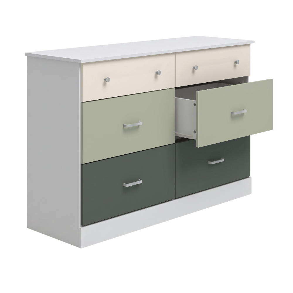 GALANO 6-Drawer Double Dresser with Interlocking Drawers, 47 in Wide