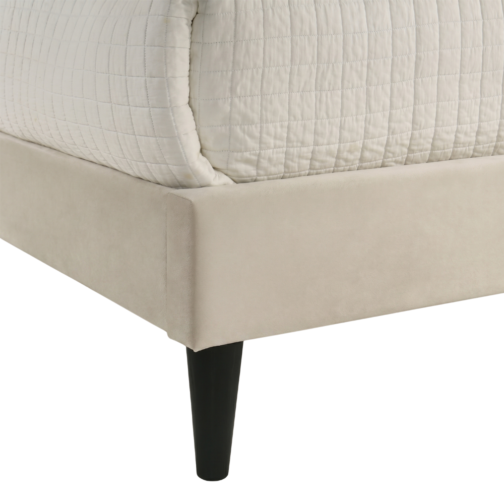 GALANO Full Upholstered Platform Bed with Curved Headboard