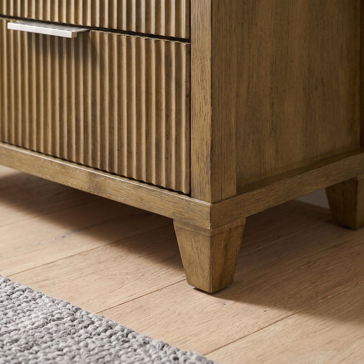 Galano 28.7" W Mid-Century Modern 5 Drawer Chest with Fluted Fronts and Interlocking Drawers