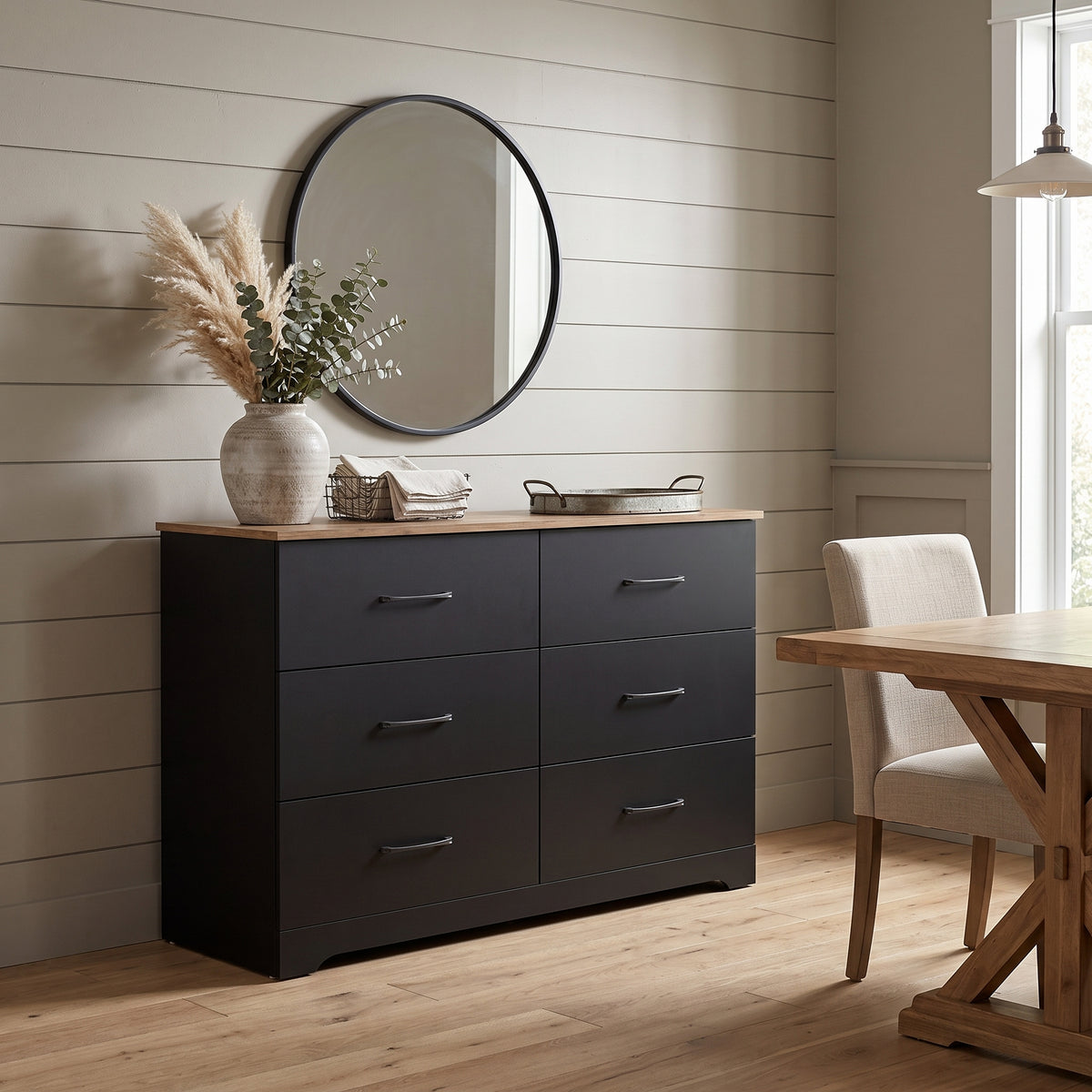 Galano Modern 6 Drawer Dresser for Bedroom with Interlocking Drawers & Anti-Tip Kit, 47"