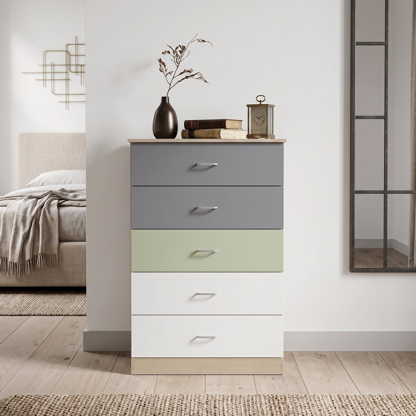 Galano 5-Drawer Tall Dresser with Interlocking Drawers & Anti-Tip Kit, 31.3" W