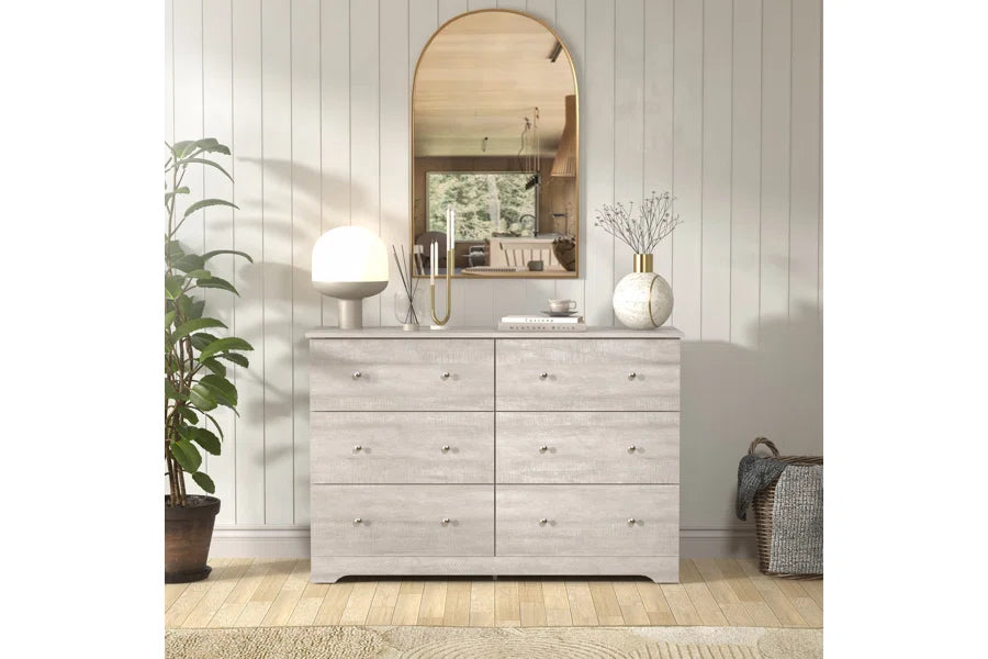 Galano 6-Drawer Double Dresser with Interlock Safety 47.0" W × 15.6" D × 31.7" H
