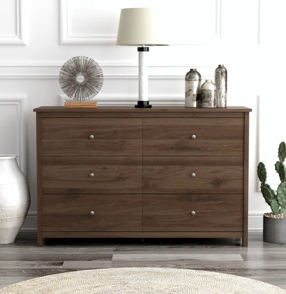 Galano 6 Drawer Standard Dresser with Manufactured Wood Construction 47.2" W
