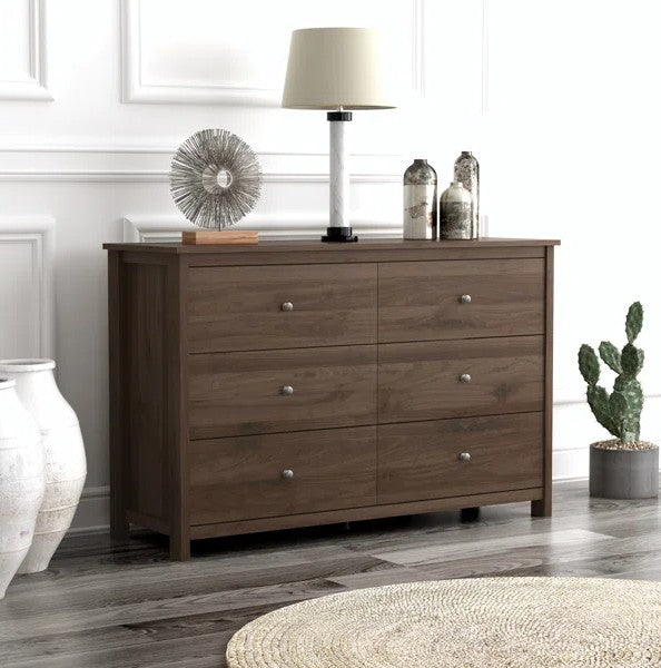 Galano 6 Drawer Standard Dresser with Manufactured Wood Construction 47.2" W