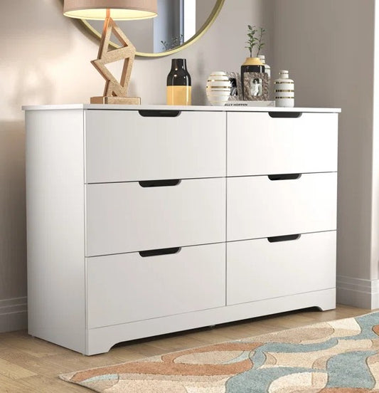 Galano 6 Drawer Dresser with Manufactured Wood Construction 47" W × 15.6" D × 31.7" H