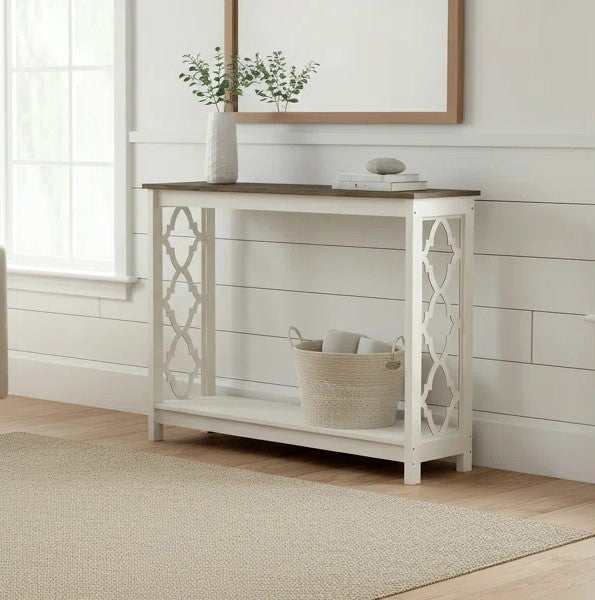 Galano Wood Console Table with Lower Shelf 38.1" W x 11.6" D x 31.5" H