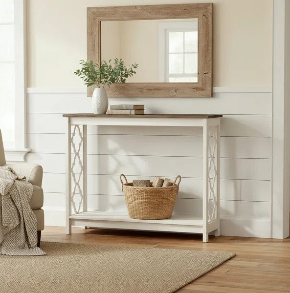 Galano Wood Console Table with Lower Shelf 38.1" W x 11.6" D x 31.5" H