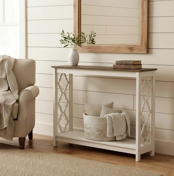 Galano Wood Console Table with Lower Shelf 38.1" W x 11.6" D x 31.5" H