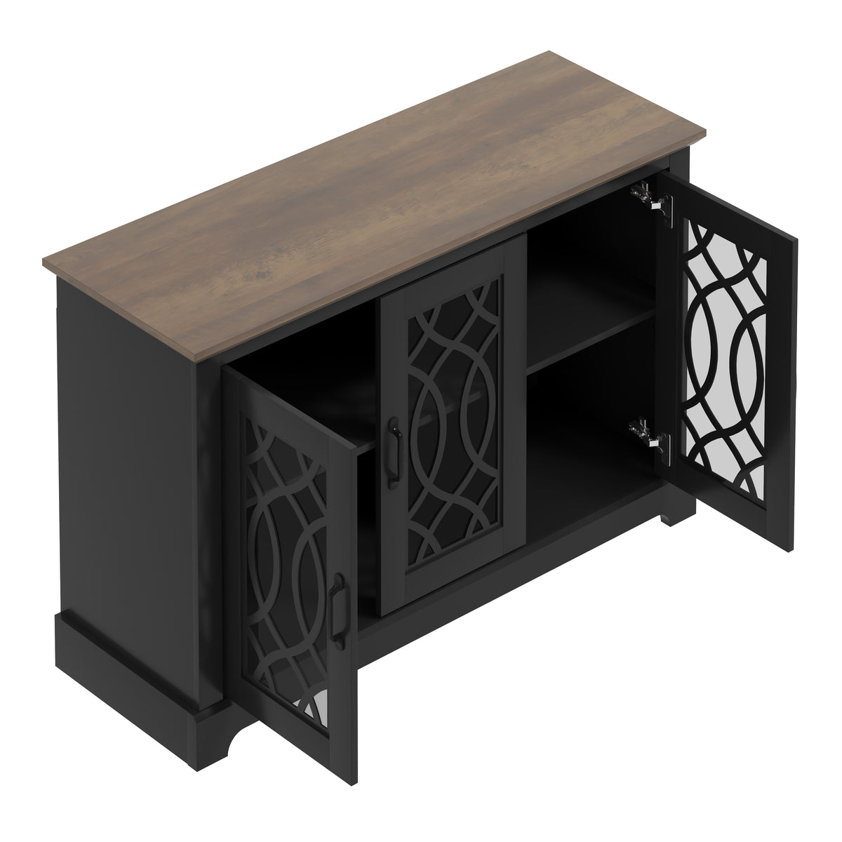 GALANO Sideboard with 3 Doors and Adjustable Shelves, 45.7" Wide