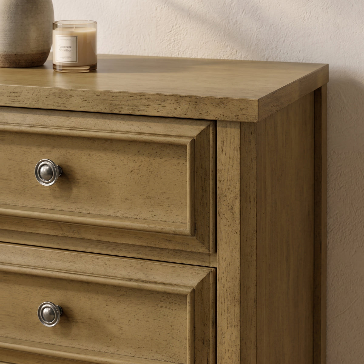 Galano 28.7" W Transitional 5 Drawer Chest with Solid Wood Feet and Interlocking Drawers