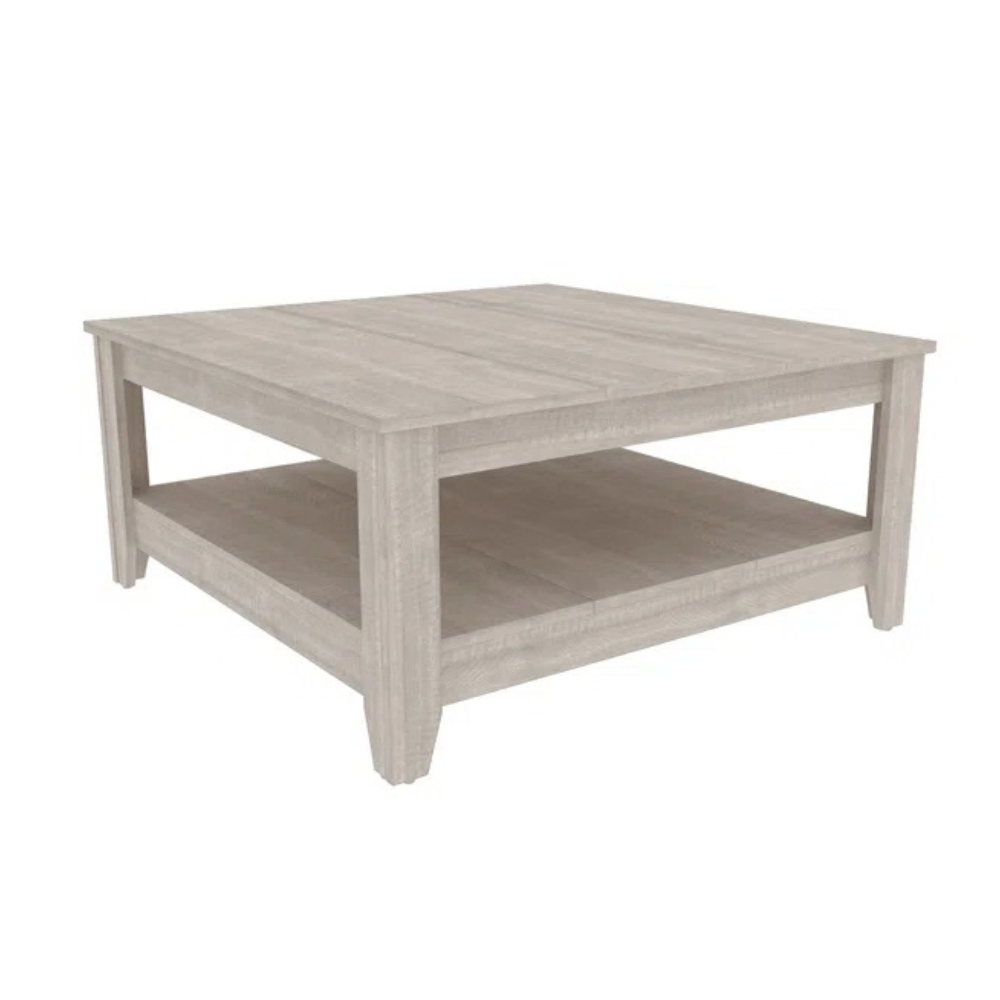 GALANO Coffee Table with Storage Shelf, 34.8" Square, 1-Piece