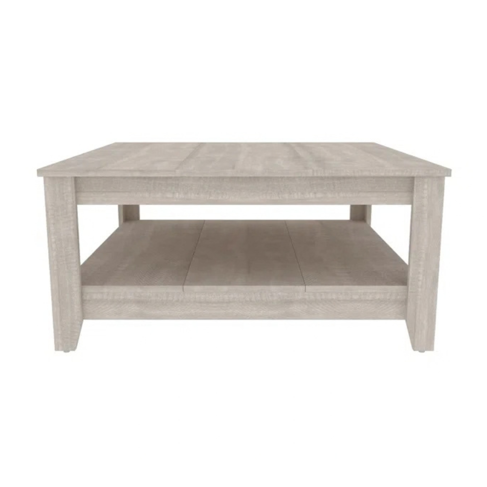 GALANO Coffee Table with Storage Shelf, 34.8" Square, 1-Piece