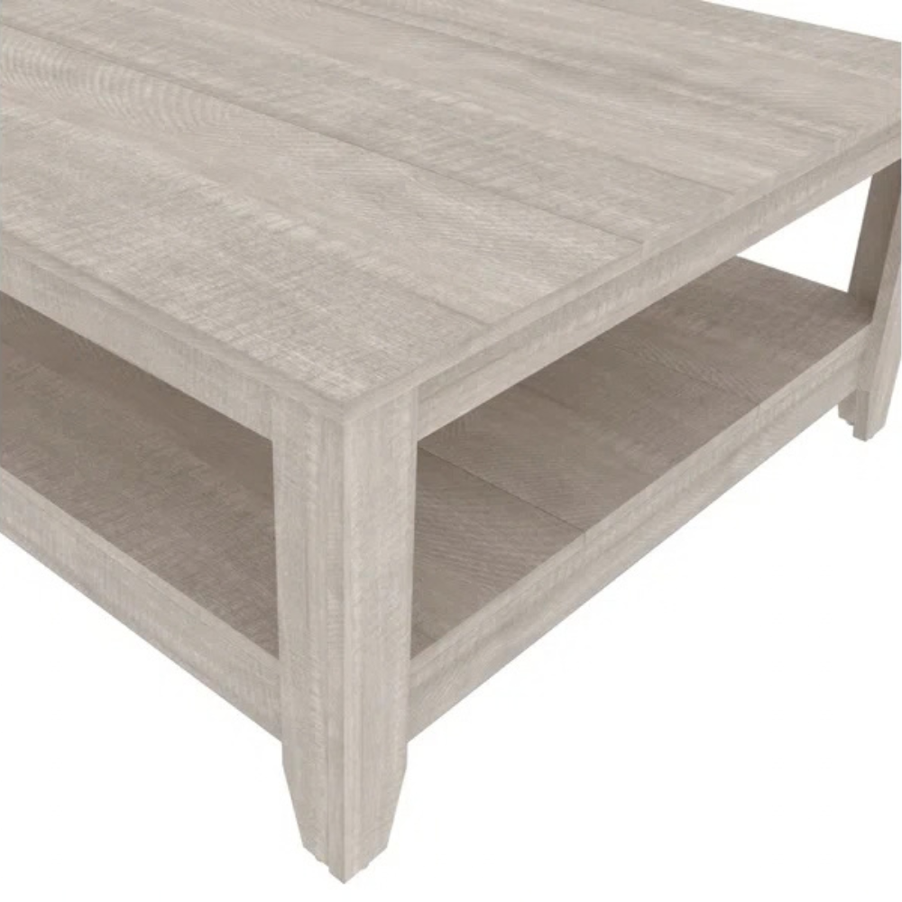 GALANO Coffee Table with Storage Shelf, 34.8" Square, 1-Piece